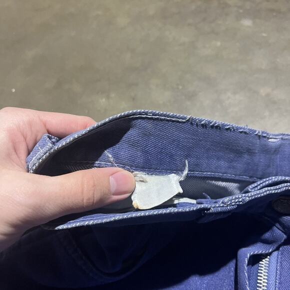 Vintage 60s 70s Blue Dark Wash Bell Bottom Jeans 26x27 - Picture 4 of 4